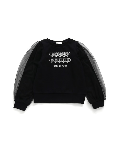 JENNI belle（ジェニィベル）の「【WEB限定】袖チュールトレーナー（スウェット・キッズ・ブラック/ラベンダー・150cm/130cm/140cm/160cm）」の5枚目の写真