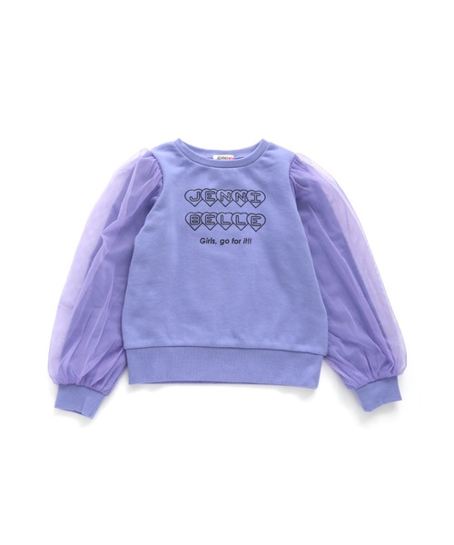 JENNI belle（ジェニィベル）の「【WEB限定】袖チュールトレーナー（スウェット・キッズ・ブラック/ラベンダー・150cm/130cm/140cm/160cm）」の7枚目の写真