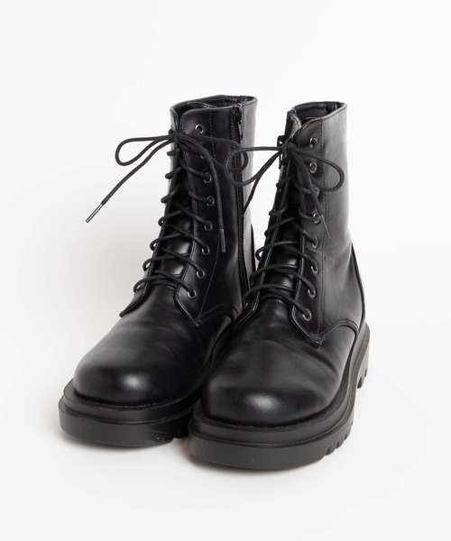 WEGO（ウィゴー）の「WEGO/8ホールレースアップブーツ（ブーツ・レディース・ブラック/ホワイト・MEDIUM/LARGE）」の9枚目の写真