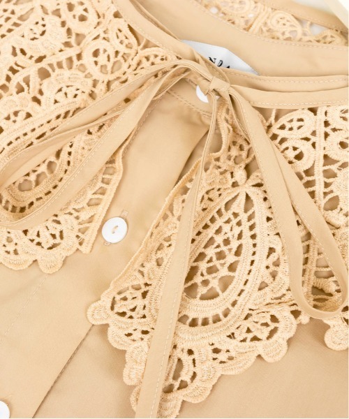 RANDA（ランダ）の「レース付け襟付きバンドカラーブラウス（シャツ/ブラウス・レディース・ベージュ/ブラック/ホワイト・FREE）」の22枚目の写真