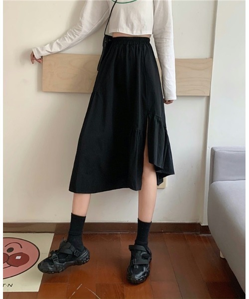 SONA（ソナ）の「SONYUNARA スリットアンバランスロングスカート（スカート・レディース・ブラック/ベージュ・FREE）」の13枚目の写真