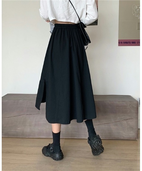 SONA（ソナ）の「SONYUNARA スリットアンバランスロングスカート（スカート・レディース・ブラック/ベージュ・FREE）」の12枚目の写真