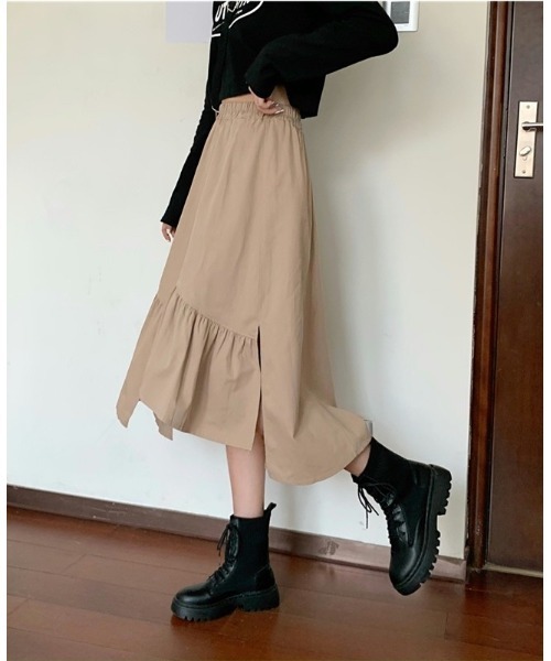 SONA（ソナ）の「SONYUNARA スリットアンバランスロングスカート（スカート・レディース・ブラック/ベージュ・FREE）」の20枚目の写真
