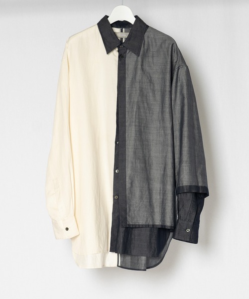 Wizzard（ウィザード）の「Wizzard ウィザード / DOCKING FLIP SHIRTS ドッキングフリップビッグシルエットシャツ / WSH22-001（シャツ/ブラウス・メンズ・ブルー系その他/イエロー系その他/インディゴブルー・3/1/2）」の7枚目の写真