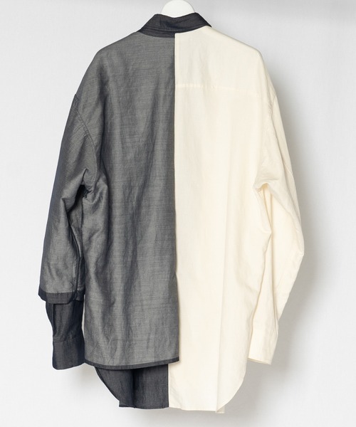 Wizzard（ウィザード）の「Wizzard ウィザード / DOCKING FLIP SHIRTS ドッキングフリップビッグシルエットシャツ / WSH22-001（シャツ/ブラウス・メンズ・ブルー系その他/イエロー系その他/インディゴブルー・3/1/2）」の8枚目の写真