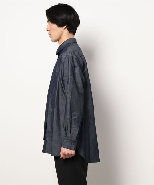 Wizzard（ウィザード）の「Wizzard ウィザード / DOCKING FLIP SHIRTS ドッキングフリップビッグシルエットシャツ / WSH22-001（シャツ/ブラウス・メンズ・ブルー系その他/イエロー系その他/インディゴブルー・3/1/2）」の9枚目の写真