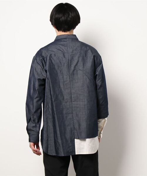 Wizzard（ウィザード）の「Wizzard ウィザード / DOCKING FLIP SHIRTS ドッキングフリップビッグシルエットシャツ / WSH22-001（シャツ/ブラウス・メンズ・ブルー系その他/イエロー系その他/インディゴブルー・3/1/2）」の10枚目の写真