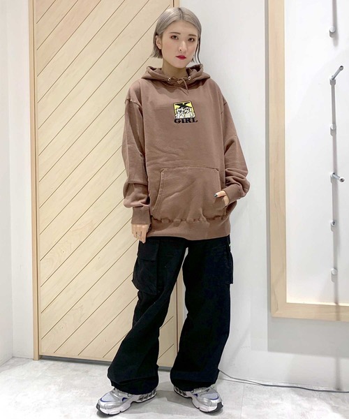 X-girl（エックスガール）の「CAT ＆ DOG SWEAT HOODIE（パーカー・レディース・ブラック/アッシュ/ブラウン・S/XL/M/L）」の19枚目の写真