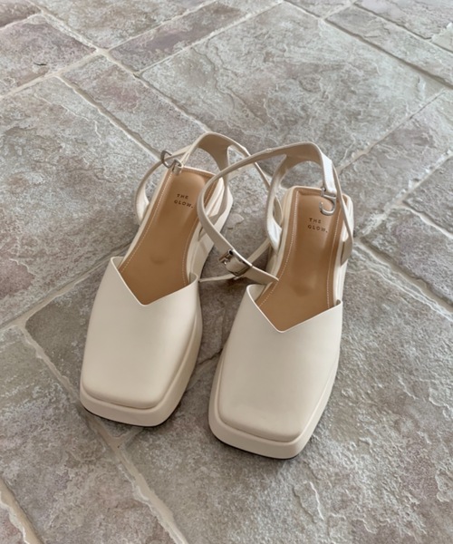 Didot.showroom（ディドット ショールーム）の「square bulky strap shoes（パンプス・レディース・アイボリー・24cm）」の6枚目の写真