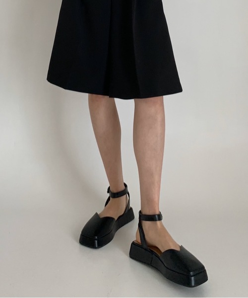 Didot.showroom（ディドット ショールーム）の「square bulky strap shoes（パンプス・レディース・アイボリー・24cm）」の15枚目の写真