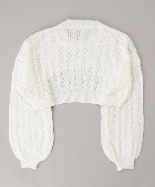 WC（ダブル シー）の「かぎ編みショートニット（ニット/セーター・レディース・ホワイト/ブラック・FREE）」の4枚目の写真