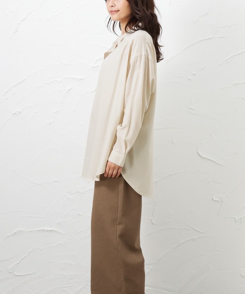 NAVY(ネイビー)の「NAVY ネイビー USAコットン スキッパーシャツ(シャツ/ブラウス・レディース・ブラウン/ベージュ/アイボリー・フリー)」の8枚目の写真