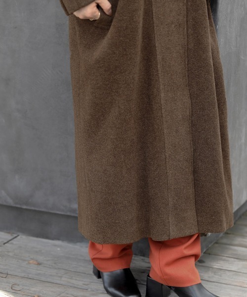 Bab（バブ）の「スタンドカラーラグランコート（チェスターコート・レディース・ベージュ/ブラウン・S/M）」の14枚目の写真