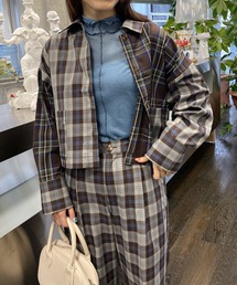 AS KNOW AS PINKY | チェックまとうボタンシャツ(シャツ/ブラウス)