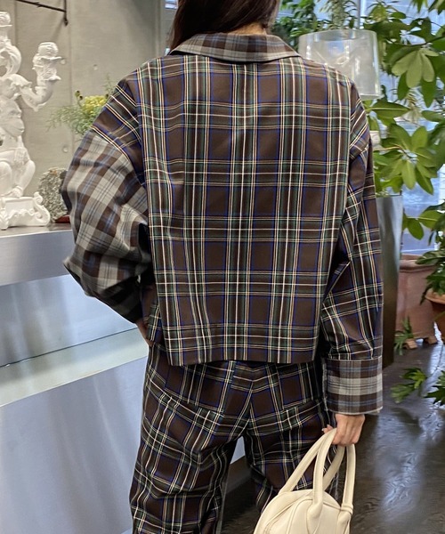 AS KNOW AS PINKY（アズノゥアズピンキー）の「チェックまとうボタンシャツ（シャツ/ブラウス・レディース・ブラウン系/グリーン系/レッド系・FREE）」の13枚目の写真