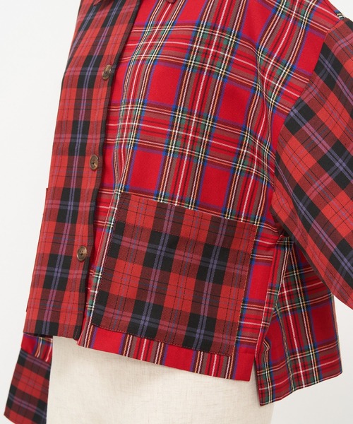 AS KNOW AS PINKY（アズノゥアズピンキー）の「チェックまとうボタンシャツ（シャツ/ブラウス・レディース・ブラウン系/グリーン系/レッド系・FREE）」の6枚目の写真