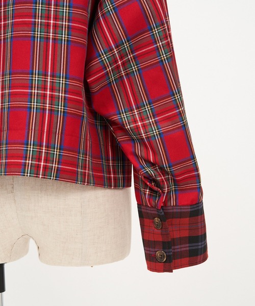 AS KNOW AS PINKY（アズノゥアズピンキー）の「チェックまとうボタンシャツ（シャツ/ブラウス・レディース・ブラウン系/グリーン系/レッド系・FREE）」の12枚目の写真