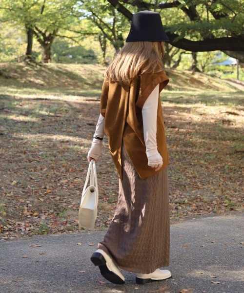 Bab（バブ）の「★柄編みニットスカート（スカート・レディース・ベージュ/ブラウン/ピンクベージュ・FREE）」の14枚目の写真