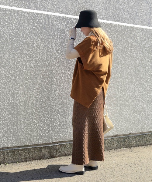 Bab（バブ）の「★柄編みニットスカート（スカート・レディース・ベージュ/ブラウン/ピンクベージュ・FREE）」の15枚目の写真