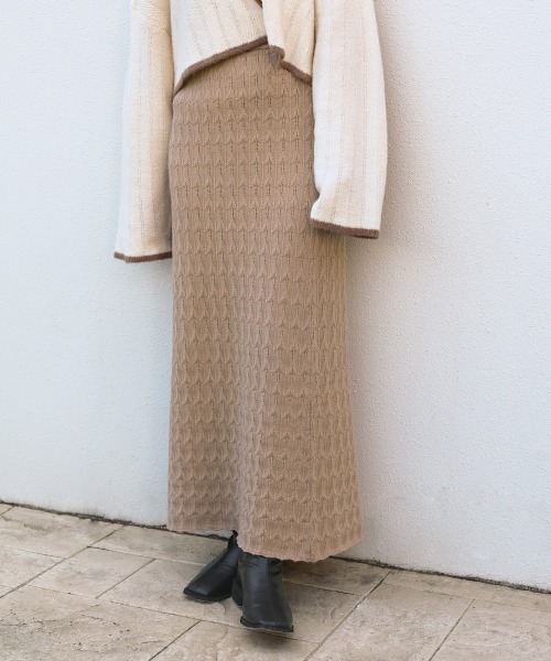 Bab（バブ）の「★柄編みニットスカート（スカート・レディース・ベージュ/ブラウン/ピンクベージュ・FREE）」の20枚目の写真