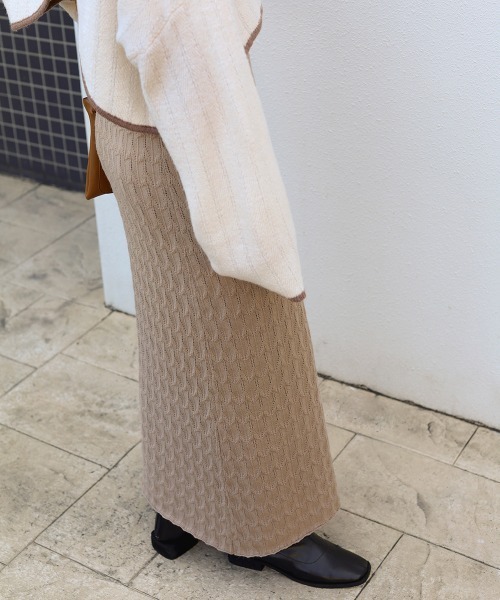 Bab（バブ）の「★柄編みニットスカート（スカート・レディース・ベージュ/ブラウン/ピンクベージュ・FREE）」の19枚目の写真