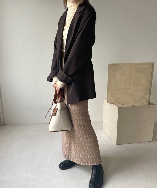 Bab（バブ）の「★柄編みニットスカート（スカート・レディース・ベージュ/ブラウン/ピンクベージュ・FREE）」の7枚目の写真