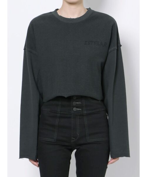 EMODA(エモダ)の「アップネックショートプルオーバー(Tシャツ/カットソー・レディース・ホワイト/ブラック/グレー・FREE)」の3枚目の写真