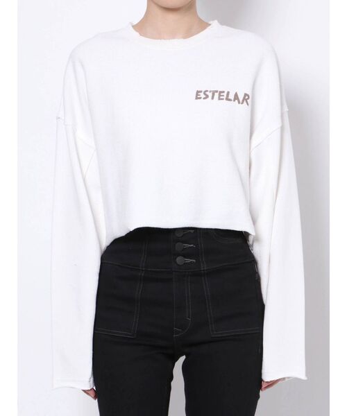 EMODA(エモダ)の「アップネックショートプルオーバー(Tシャツ/カットソー・レディース・ホワイト/ブラック/グレー・FREE)」の2枚目の写真