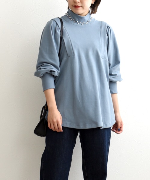 palm RICHE(ポームリシュ)の「マシュマロタッチデザイントップス(Tシャツ/カットソー・レディース・ブラック/ブルー/アイボリー・M)」の11枚目の写真