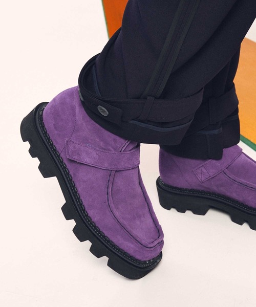 MAISON SPECIAL（メゾンスペシャル）の「《ユニセックスアイテム》【SPECIAL SHOES FACTORY コラボ】東京産タンクソールスウェードベルクロモカシンシューズ 【MAISON SPECIAL/メゾンスペシャル】（モカシン/デッキシューズ・メンズ・ブラック/ブルー/グリーン/パープル・23.5/24.5/25.5/27.5/26.5）」の4枚目の写真