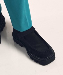 MAISON SPECIAL | 《ユニセックスアイテム》【SPECIAL SHOES FACTORY コラボ】東京産タンクソールスウェードベルクロモカシンシューズ 【MAISON SPECIAL/メゾンスペシャル】(モカシン/デッキシューズ)