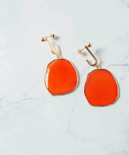 COLOR TOKYO ACCESSORIES（カラートウキョウアクセサリー）の「クリアプレートピアス（ピアス（両耳用）・レディース・ブラック/パープル/イエロー/オレンジ/クリア・FREE）」の5枚目の写真