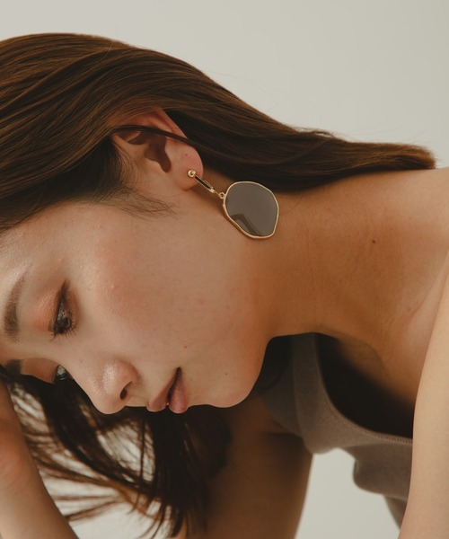 COLOR TOKYO ACCESSORIES（カラートウキョウアクセサリー）の「クリアプレートピアス（ピアス（両耳用）・レディース・ブラック/パープル/イエロー/オレンジ/クリア・FREE）」の10枚目の写真