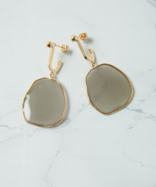 COLOR TOKYO ACCESSORIES（カラートウキョウアクセサリー）の「クリアプレートピアス（ピアス（両耳用）・レディース・ブラック/パープル/イエロー/オレンジ/クリア・FREE）」の6枚目の写真