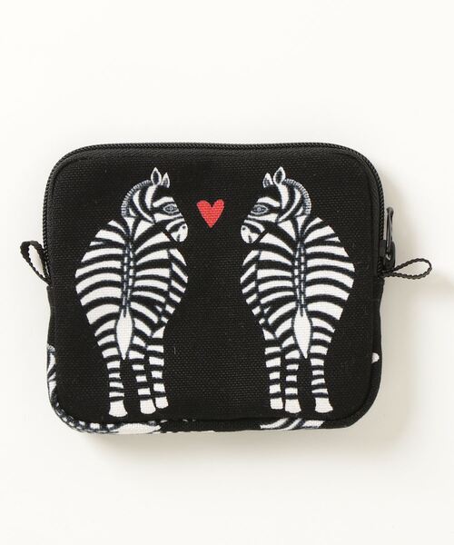 BOHEMIANS(ボヘミアンズ)の「BOHEMIANS/ボヘミアンズ SMALL ZEBRA FRAGMENT CASE スモールゼブラフラグメントケース(ポーチ・レディース・ブラック・FREE)」の2枚目の写真