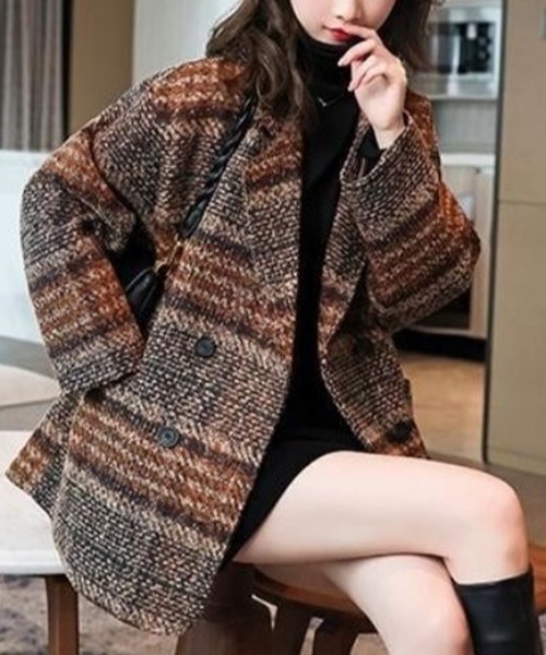 セール チェック柄ショートコート チェスターコート Coo I クーイ のファッション通販 Zozotown