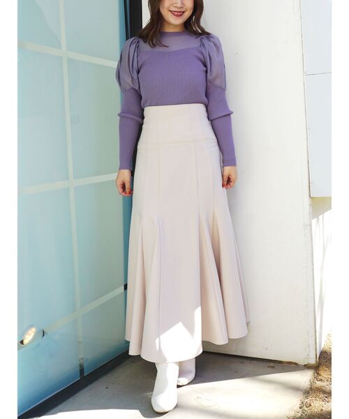 MERCURYDUO（マーキュリーデュオ）の「コルセットフレアスカート（スカート・レディース・ベージュ/ミント/ベビーピンク・SMALL/MEDIUM）」の5枚目の写真