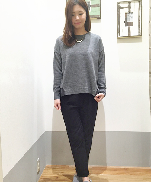 CIAOPANIC TYPY（チャオパニックティピー）の「フェイクウールタックリブパンツ（その他パンツ・レディース・ネイビー/ブラック/グレー/キャメル・SMALL/MEDIUM/LARGE）」の2枚目の写真