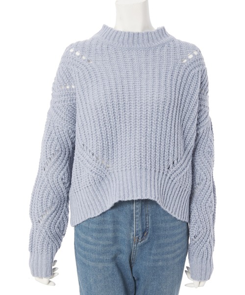 fifth(フィフス)の「アイレットニットプルオーバー(ニット/セーター・レディース・ベージュ/ブルー・SMALL/MEDIUM)」の5枚目の写真