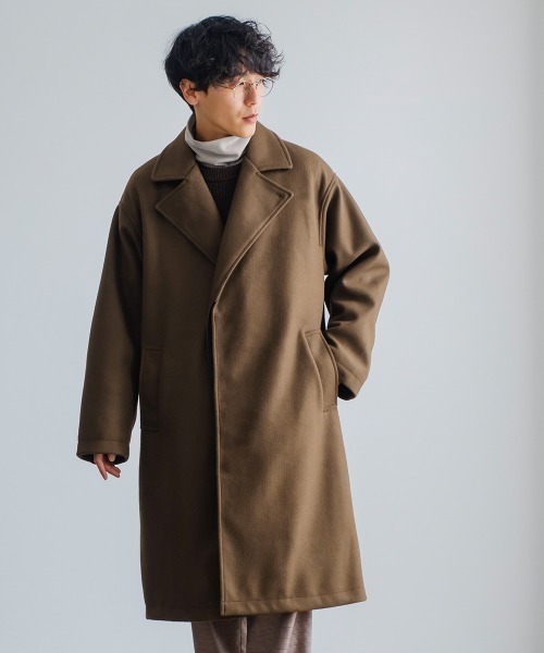 improves(インプローブス)の「ストレッチ メルトン ルーズシルエット ロング チェスターコート(チェスターコート・メンズ・グレイッシュベージュ/ブラック/モカ・LARGE/MEDIUM)」の20枚目の写真