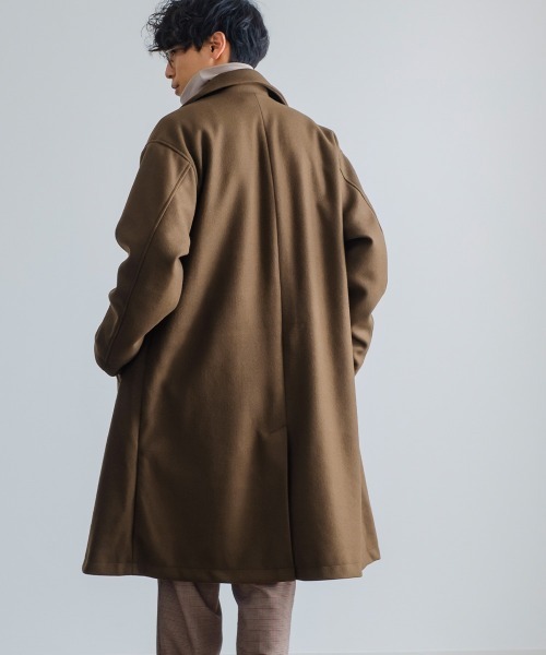 improves(インプローブス)の「ストレッチ メルトン ルーズシルエット ロング チェスターコート(チェスターコート・メンズ・グレイッシュベージュ/ブラック/モカ・LARGE/MEDIUM)」の15枚目の写真