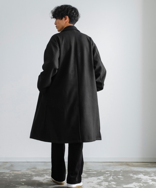improves(インプローブス)の「ストレッチ メルトン ルーズシルエット ロング チェスターコート(チェスターコート・メンズ・グレイッシュベージュ/ブラック/モカ・LARGE/MEDIUM)」の19枚目の写真