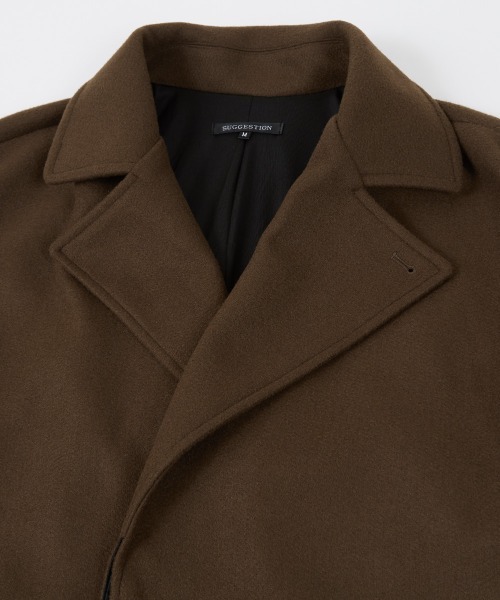 improves(インプローブス)の「ストレッチ メルトン ルーズシルエット ロング チェスターコート(チェスターコート・メンズ・グレイッシュベージュ/ブラック/モカ・LARGE/MEDIUM)」の13枚目の写真