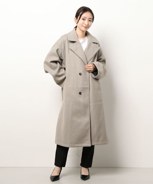 improves(インプローブス)の「ストレッチ メルトン ルーズシルエット ロング チェスターコート(チェスターコート・メンズ・グレイッシュベージュ/ブラック/モカ・LARGE/MEDIUM)」の17枚目の写真