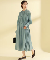 Ray BEAMS | Ray BEAMS / アシメ シャーリング ワンピース(ワンピース)