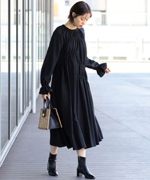 Ray BEAMS | Ray BEAMS / アシメ シャーリング ワンピース(ワンピース)