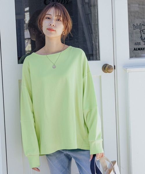 BAYFLOW（ベイフロー）の「オーバーサイズBIG T（Tシャツ/カットソー・レディース・オフホワイト/ライトグリーン/ラベンダー/チャコール・FREE）」の7枚目の写真