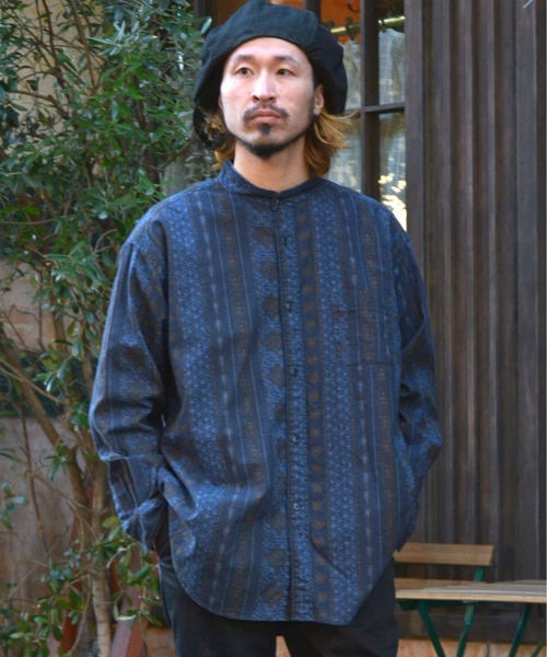 Johnbull（ジョンブル）の「パターンシャツ（シャツ/ブラウス・メンズ・ネイビー/イエロー/レッド・FREE）」の2枚目の写真