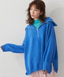 Auntie Rosa Holiday | ハーフZIPオーバーサイズニットプルオーバー(ニット/セーター)