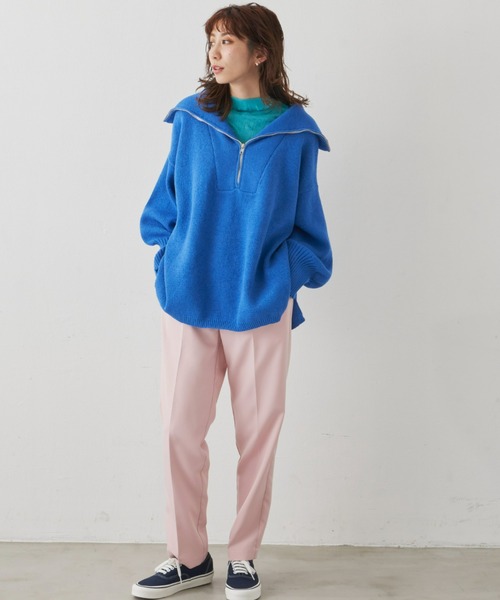 Auntie Rosa Holiday（アンティローザホリデー）の「ハーフZIPオーバーサイズニットプルオーバー（ニット/セーター・レディース・オフホワイト/オレンジ/ブルー・FREE）」の11枚目の写真